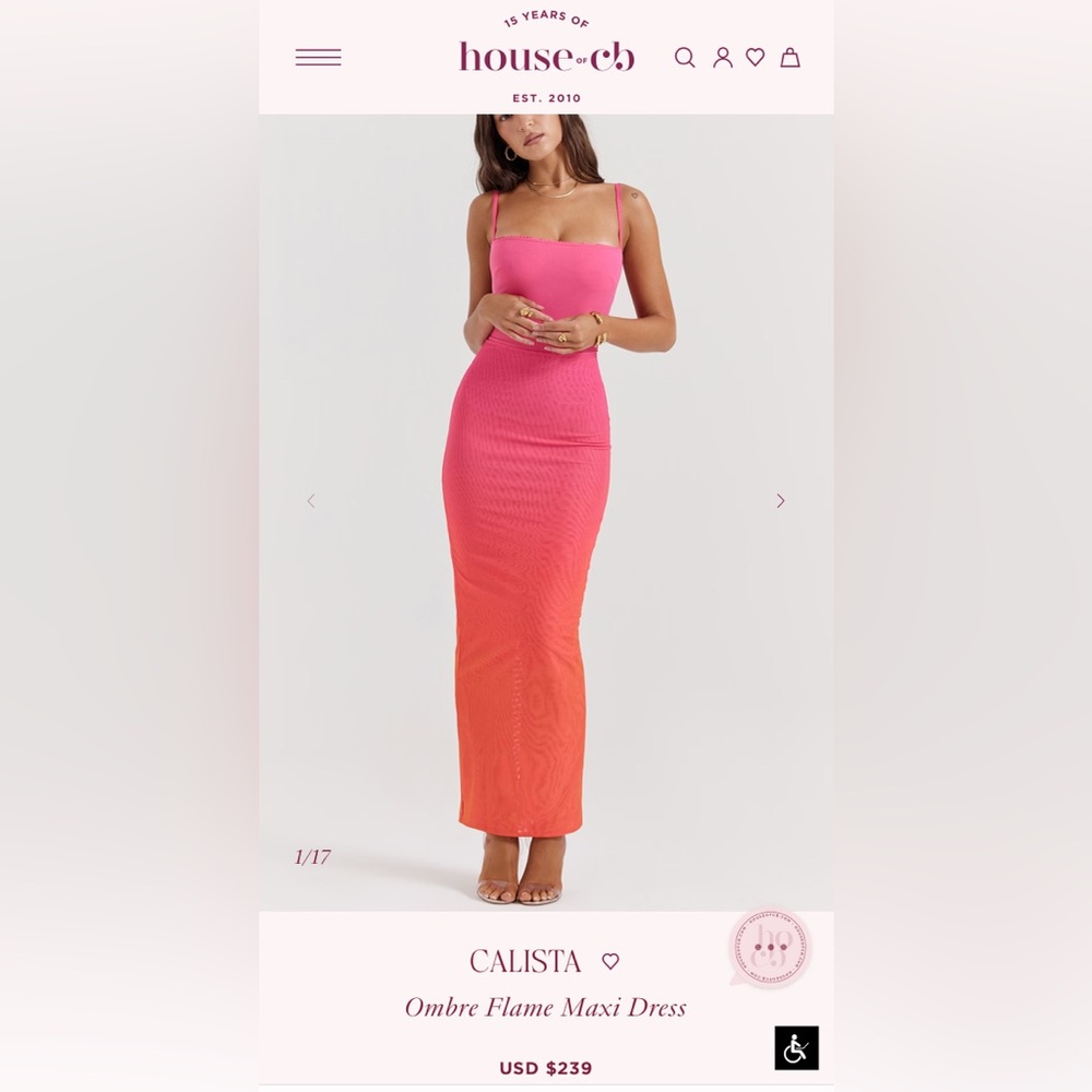 House of CB CALISTA Ombre Flame Maxi Dress